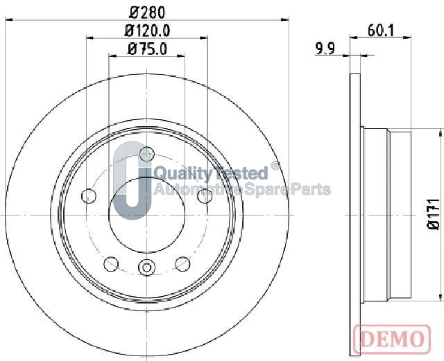 JAPANPARTS féktárcsa - DP0107JM - TothCarparts