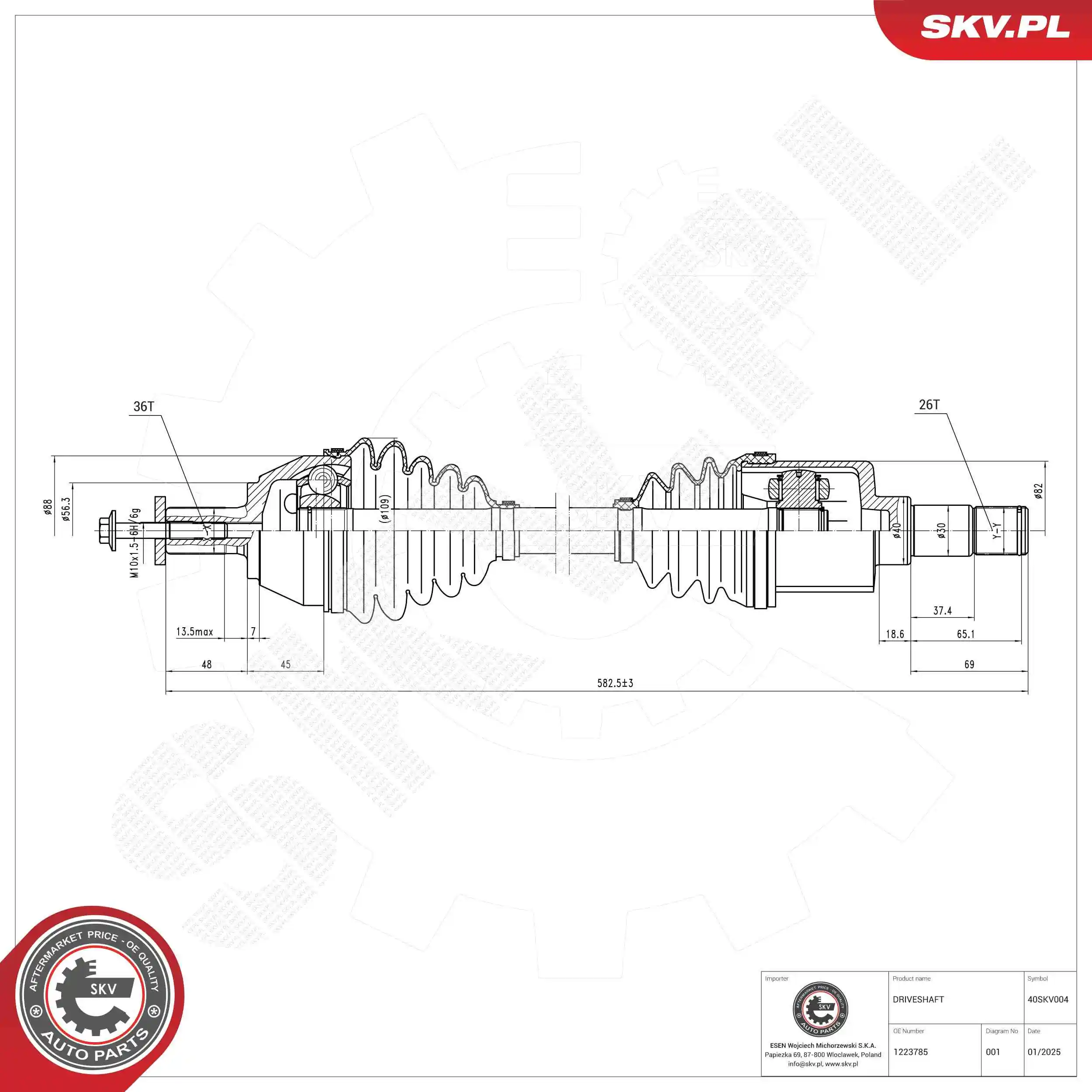 ESEN SKV hajtótengely - 40SKV004 - TothCarparts