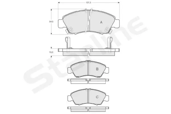 STARLINE fékbetétkészlet, tárcsafék - BD S151 - TothCarparts