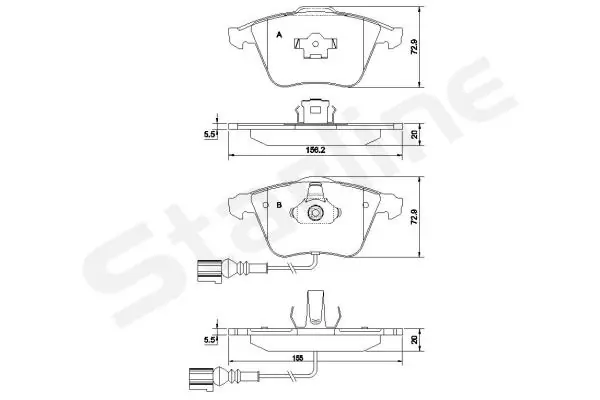 STARLINE fékbetétkészlet, tárcsafék - BD S433 - TothCarparts