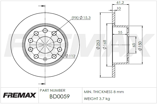 FREMAX féktárcsa - BD-0059 - TothCarparts