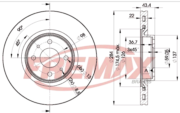 FREMAX féktárcsa - BD-0356 - TothCarparts