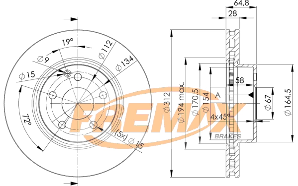 FREMAX féktárcsa - BD-0414 - TothCarparts