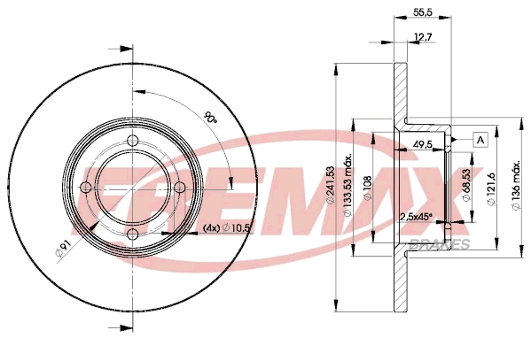 FREMAX féktárcsa - BD-0751 - TothCarparts