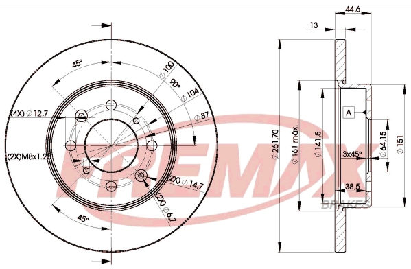 FREMAX féktárcsa - BD-0841 - TothCarparts