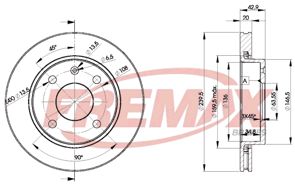 FREMAX féktárcsa - BD-1064 - TothCarparts