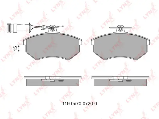 LYNXAUTO fékbetétkészlet, tárcsafék - BD-1201 - TothCarparts