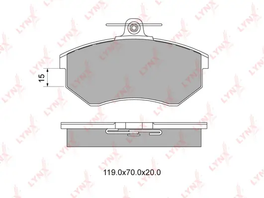 LYNXAUTO fékbetétkészlet, tárcsafék - BD-1207 - TothCarparts
