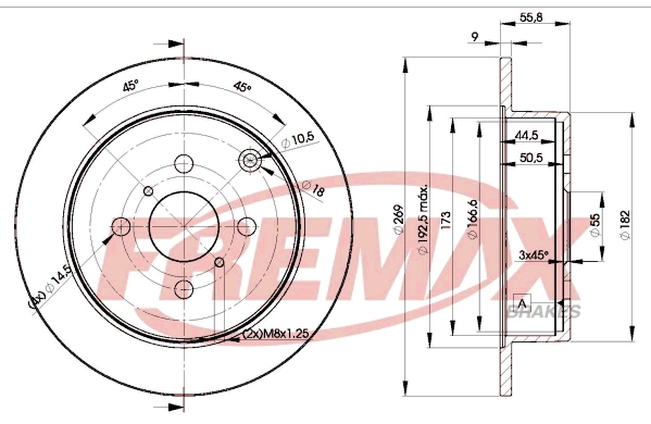 FREMAX féktárcsa - BD-1221 - TothCarparts