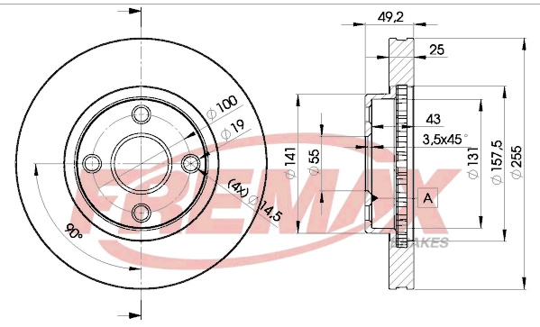 FREMAX féktárcsa - BD-1330 - TothCarparts