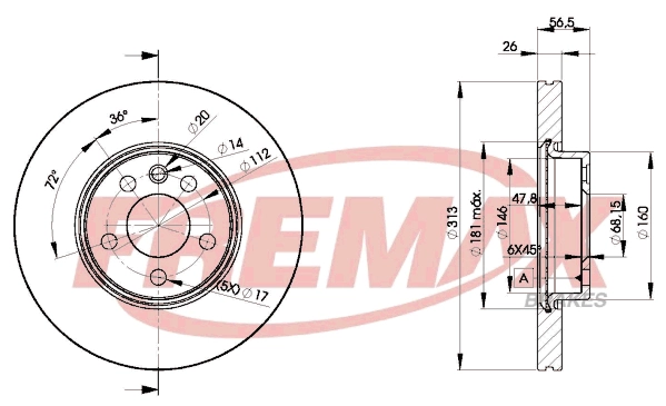 FREMAX féktárcsa - BD-1530 - TothCarparts