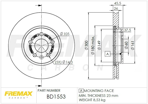 FREMAX féktárcsa - BD-1553 - TothCarparts