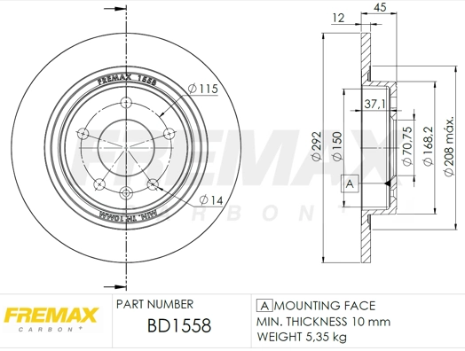 FREMAX féktárcsa - BD-1558 - TothCarparts