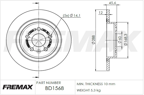 FREMAX féktárcsa - BD-1568 - TothCarparts