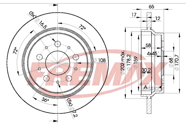 FREMAX féktárcsa - BD-1674 - TothCarparts