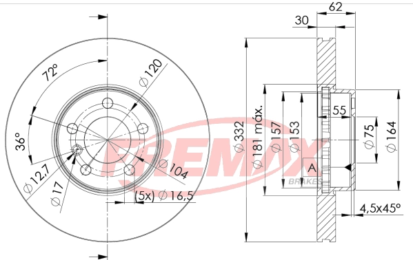 FREMAX féktárcsa - BD-1985 - TothCarparts