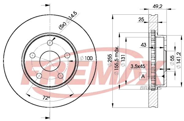 FREMAX féktárcsa - BD-2047 - TothCarparts