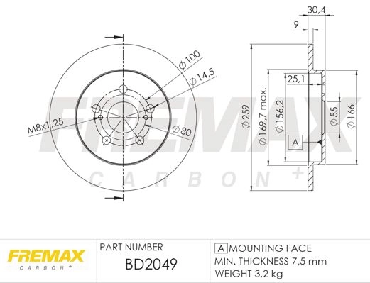 FREMAX féktárcsa - BD-2049 - TothCarparts