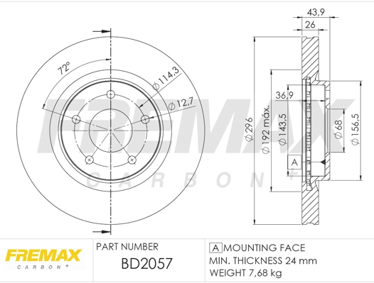 FREMAX féktárcsa - BD-2057 - TothCarparts