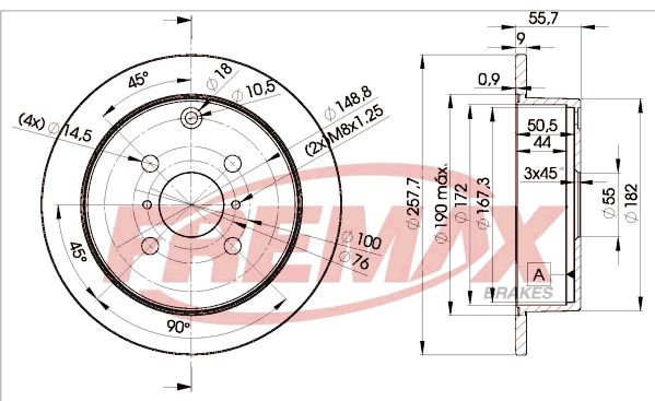 FREMAX féktárcsa - BD-2251 - TothCarparts