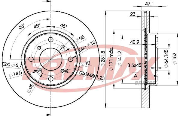 FREMAX féktárcsa - BD-2585 - TothCarparts