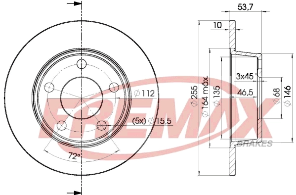 FREMAX féktárcsa - BD-2880 - TothCarparts