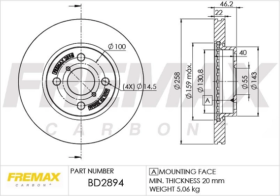 FREMAX féktárcsa - BD-2894 - TothCarparts