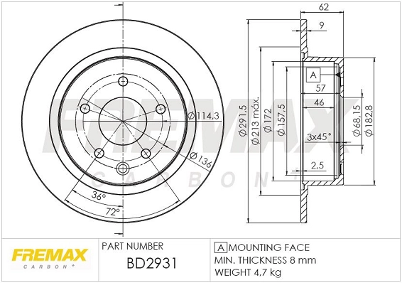 FREMAX féktárcsa - BD-2931 - TothCarparts