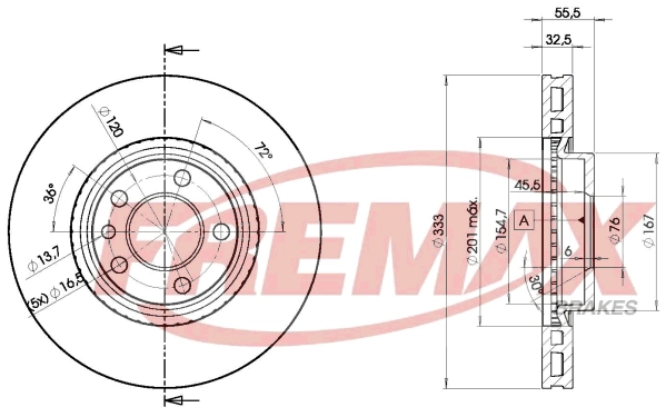FREMAX féktárcsa - BD-3020 - TothCarparts