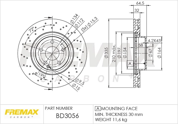 FREMAX féktárcsa - BD-3056 - TothCarparts
