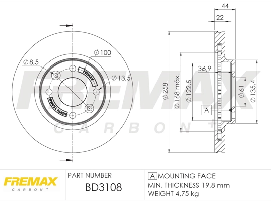 FREMAX féktárcsa - BD-3108 - TothCarparts