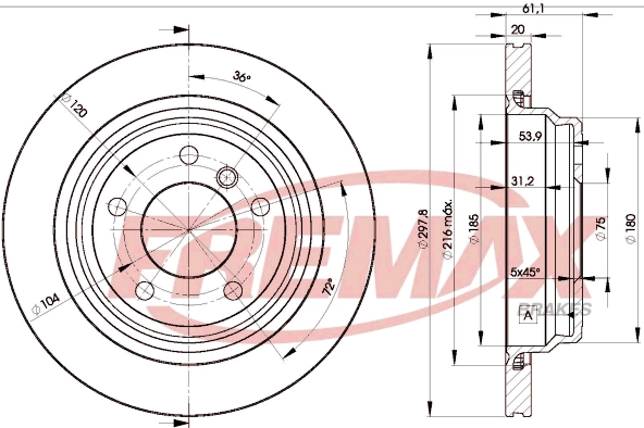 FREMAX féktárcsa - BD-3153 - TothCarparts