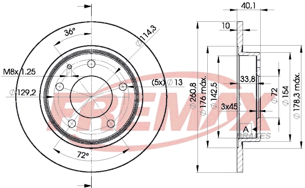 FREMAX féktárcsa - BD-3259 - TothCarparts