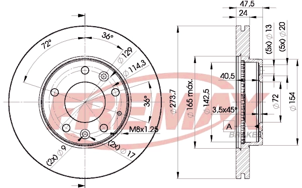 FREMAX féktárcsa - BD-3267 - TothCarparts