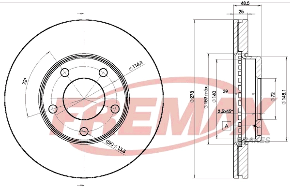FREMAX féktárcsa - BD-3272 - TothCarparts