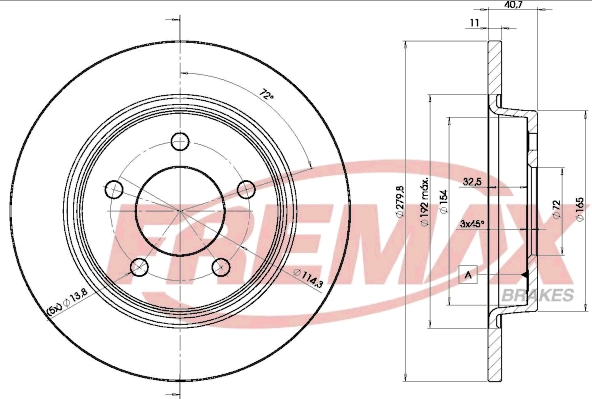 FREMAX féktárcsa - BD-3276 - TothCarparts