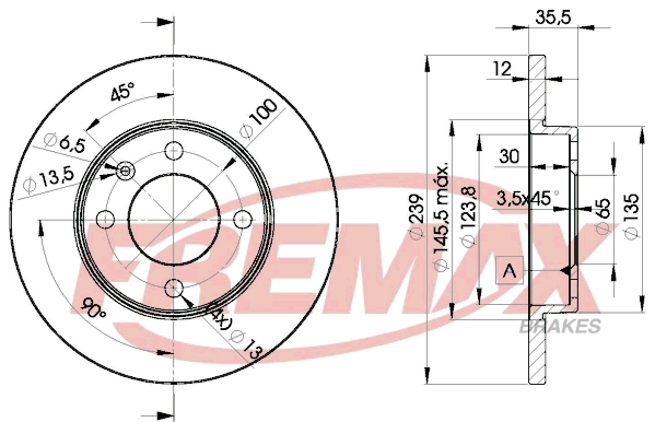 FREMAX féktárcsa - BD-3300 - TothCarparts