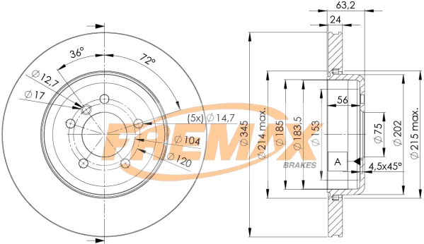 FREMAX féktárcsa - BD-3403 - TothCarparts