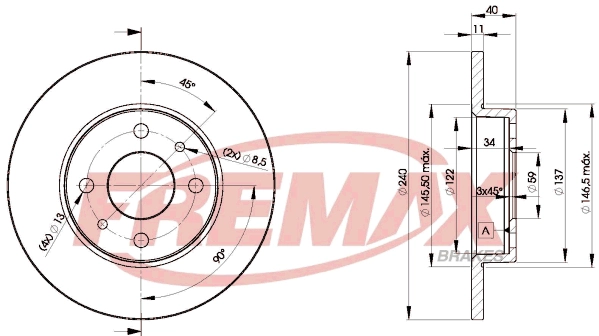 FREMAX féktárcsa - BD-3465 - TothCarparts