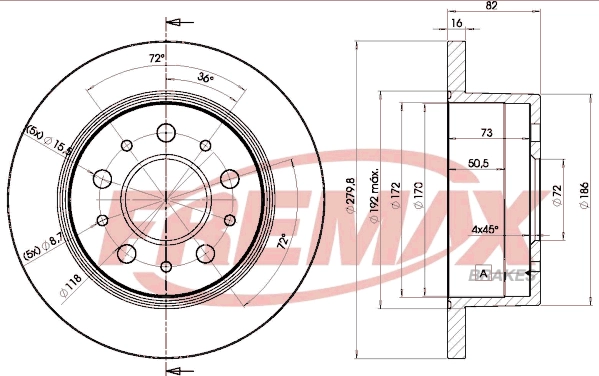 FREMAX féktárcsa - BD-3806 - TothCarparts