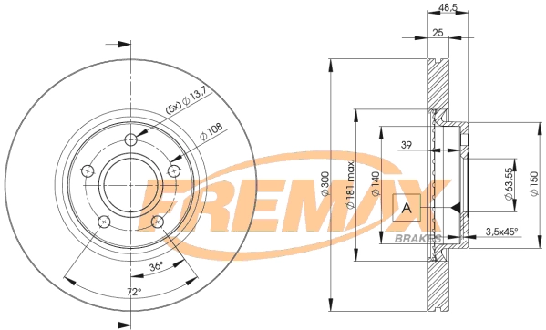 FREMAX féktárcsa - BD-3937 - TothCarparts