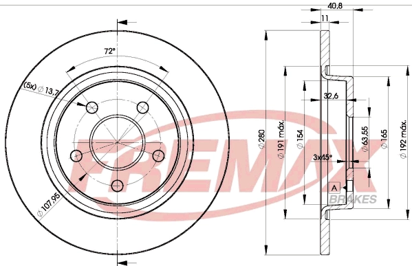 FREMAX féktárcsa - BD-3962 - TothCarparts