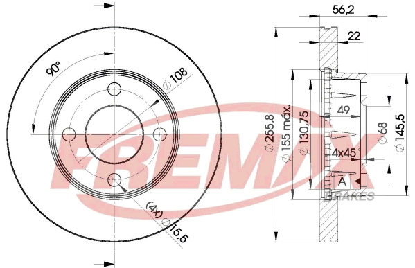 FREMAX féktárcsa - BD-4013 - TothCarparts