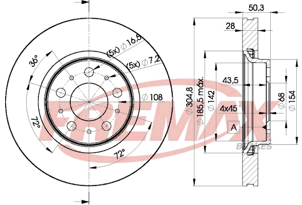 FREMAX féktárcsa - BD-4045 - TothCarparts