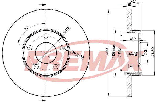 FREMAX féktárcsa - BD-4061 - TothCarparts