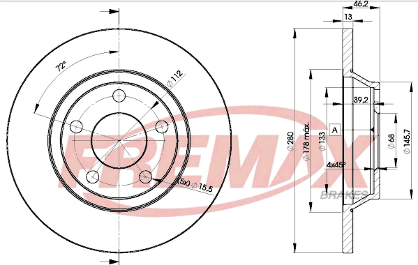 FREMAX féktárcsa - BD-4064 - TothCarparts