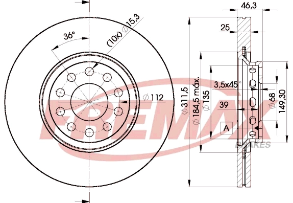 FREMAX féktárcsa - BD-4065 - TothCarparts