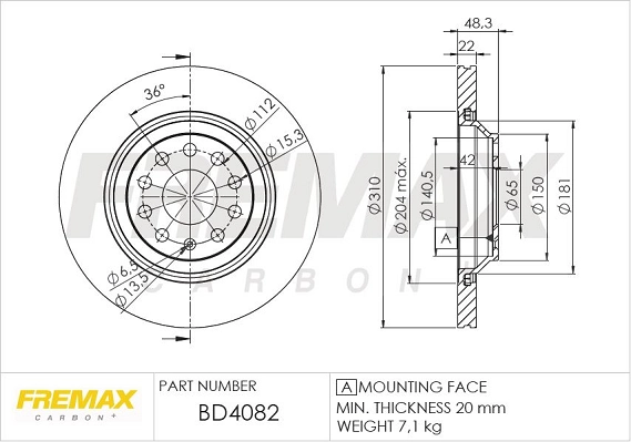 FREMAX féktárcsa - BD-4082 - TothCarparts