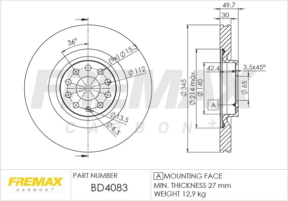 FREMAX féktárcsa - BD-4083 - TothCarparts