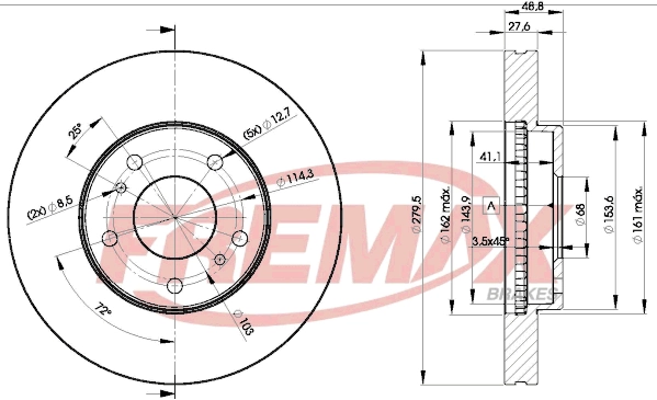 FREMAX féktárcsa - BD-4103 - TothCarparts